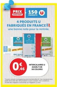 Intercalaires U 21x29,7 cm x6 coloris