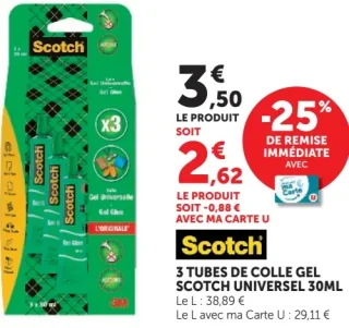 3 tubes de colle gel Scotch universel 30ml