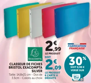 Classeur De Fiches Bristol Exacompta Silver