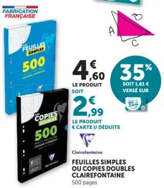 Feuilles simples ou copies doubles Clairefontaine