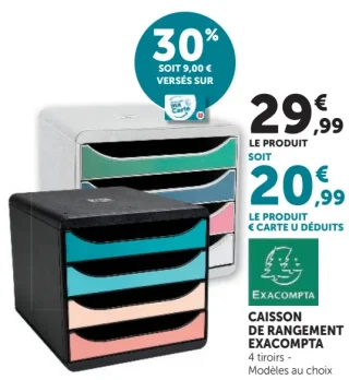 Caisson de rangement Exacompta 4 tiroirs