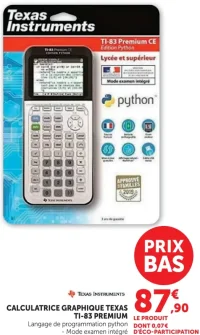 Calculatrice Graphique Texas Instruments TI-83 Premium