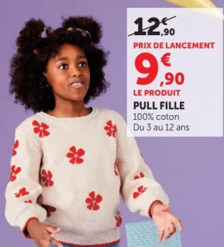 Pull fille U essentiel