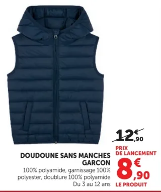 Doudoune sans manches garçon U essentiel