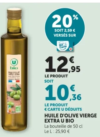 Huile d'olive vierge extra U Bio