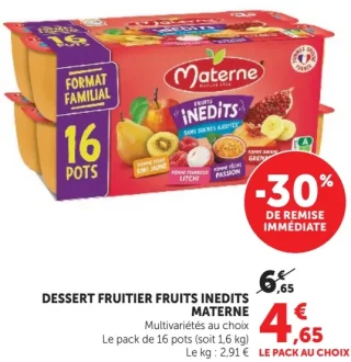 Dessert Fruitier Fruits Inédits Materne