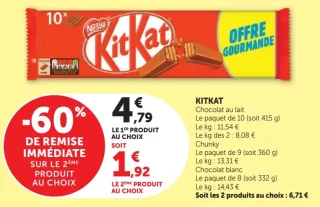 KitKat Chocolat au lait / Chunky / Chocolat blanc