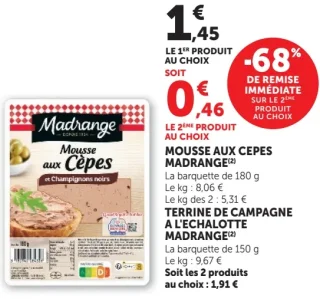 Mousse aux Cèpes Madrange ou Terrine de campagne à l'échalote Madrange