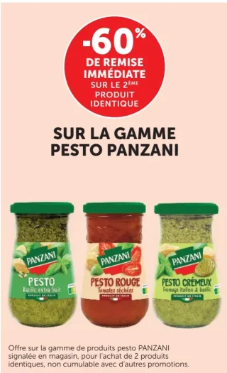 Sauces Pesto Panzani (Pesto Basilic, Pesto Rouge, Pesto Crémeux)