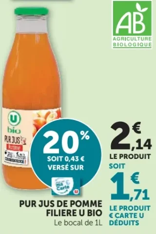 Pur Jus de Pomme Filière U Bio