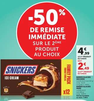Barres glacées Snickers ou Mars