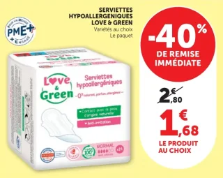Love & Green Serviettes Hypoallergéniques