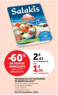 Fromage au lait pasteurisé de brebis Salakis