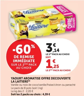 YAOURT AROMATISE OFFRE DECOUVERTE LA LAITIERE