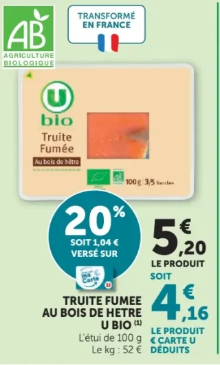 Truite Fumée Au Bois de Hêtre U Bio