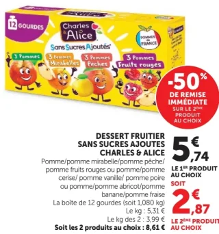 Dessert Fruitier Sans Sucres Ajoutés Charles & Alice