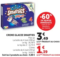 Crème glacée Smarties Pop up