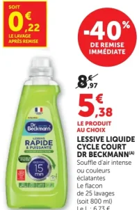 Dr. Beckmann Lessive Liquide Cycle Court