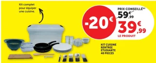Kit cuisine rentrée étudiante 40 pièces