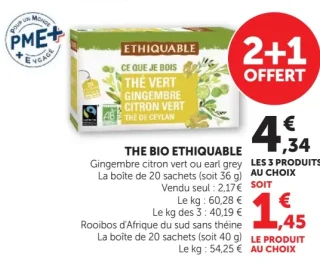 Thé bio Ethiquable