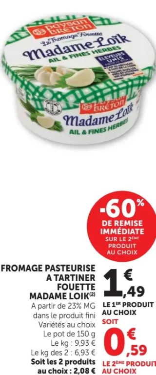 Fromage fouetté Madame Loïk Paysan Breton