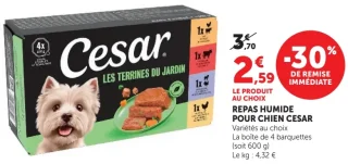 Repas humide pour chien Cesar Les Terrines du Jardin