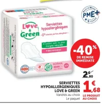 Serviettes hypoallergéniques Love & Green
