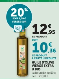 Huile d'olive vierge extra U Bio