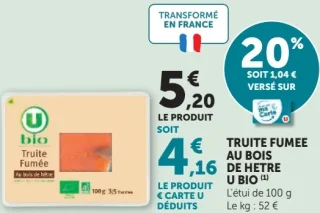 Truite fumée au bois de hêtre U Bio