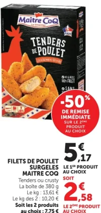 Filets de poulet surgelés Maître Coq