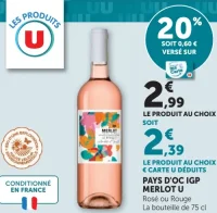 Pays d'Oc IGP Merlot U Rosé ou Rouge