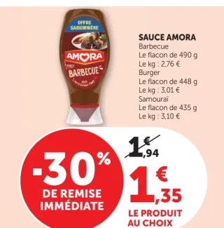 Sauce Amora Barbecue / Burger / Samouraï