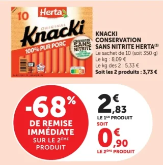 Knacki Herta sans nitrite