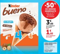 CÔNES CRÈME GLACÉE KINDER BUENO (Classique ou white)