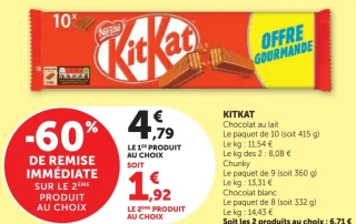 Chocolat au lait KitKat