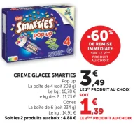 Crème glacée Smarties Pop up / Cônes