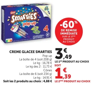 Crème glacée Smarties Pop up / Cônes