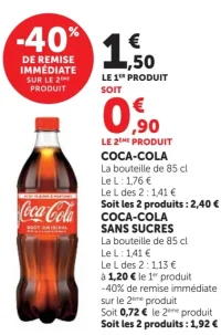Soda Coca-Cola / Coca-Cola sans sucres