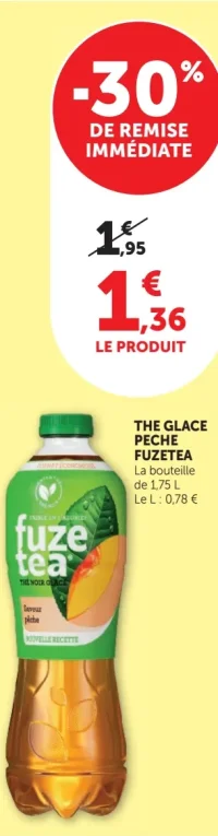 Thé glacé saveur pêche Fuze Tea