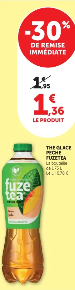 Thé glacé saveur pêche Fuze Tea