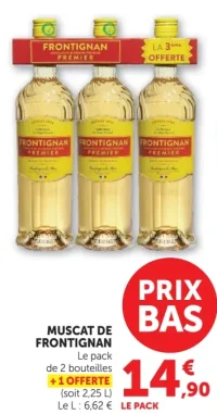 Muscat de Frontignan Premier Le pack de 2 bouteilles + 1 offerte