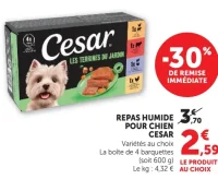 Cesar Repas Humide pour Chien Les Terrines du Jardin Variétés au choix