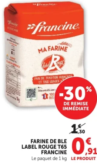 Farine de blé Label Rouge T65 Francine
