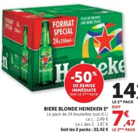 Bière Blonde Heineken 5°