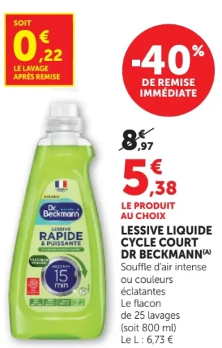 Lessive liquide cycle court Dr Beckmann