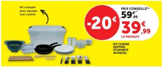 Kit cuisine rentrée étudiante 40 pièces