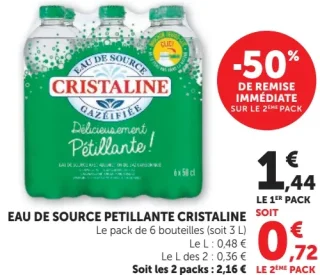 Eau de source pétillante Cristaline