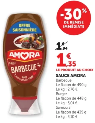 Sauce Amora Barbecue, Burger ou Samouraï
