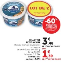 Rillettes de thon ou saumon Petit Navire