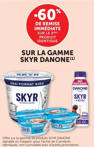 Sur la gamme Skyr Danone